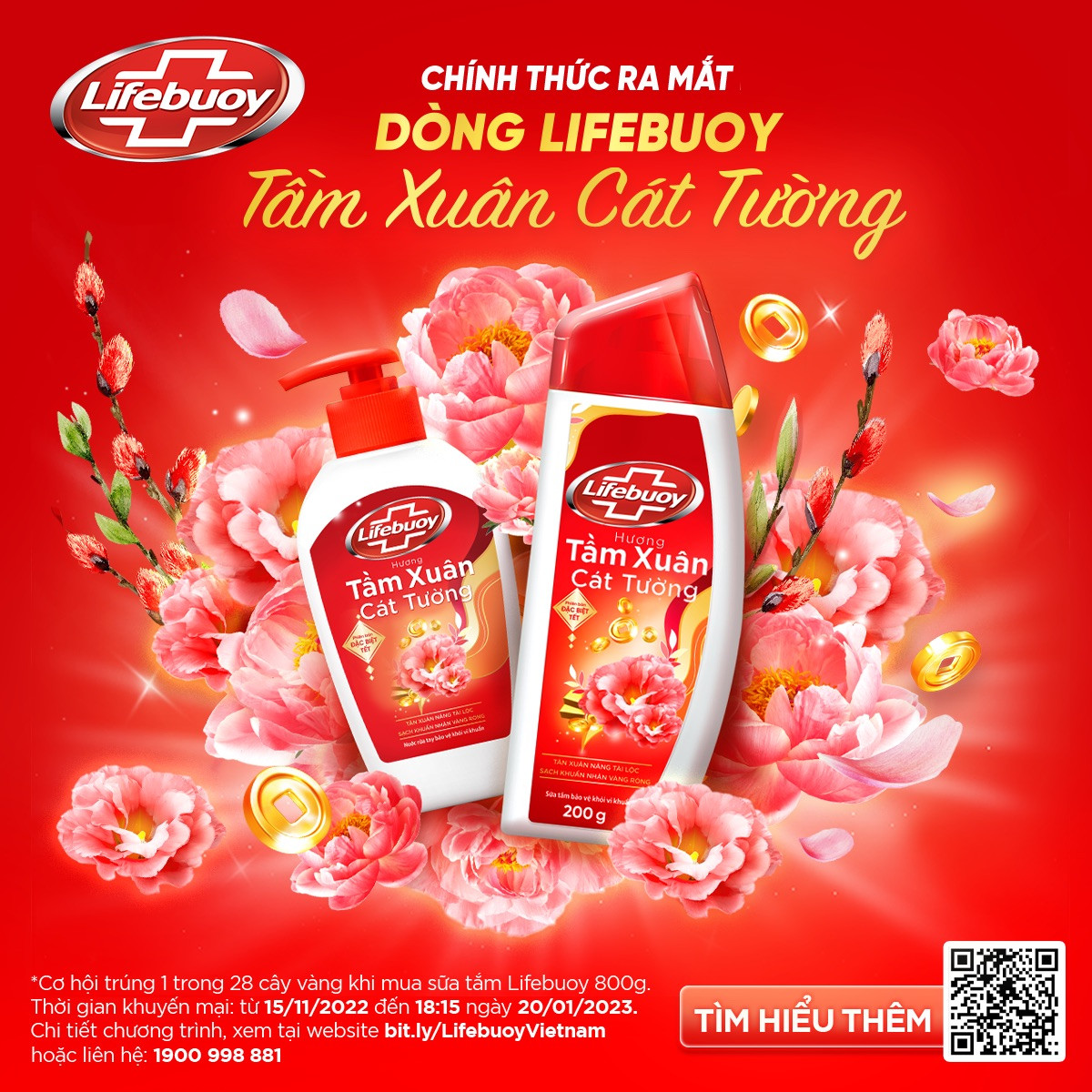 LIFEBUOY VIỆT NAM lần đầu mang lộc tầm xuân cát tường cùng cơ hội trúng 1 trong 28 cây vàng đến với người tiêu dùng trong dịp tết quý mão 2023